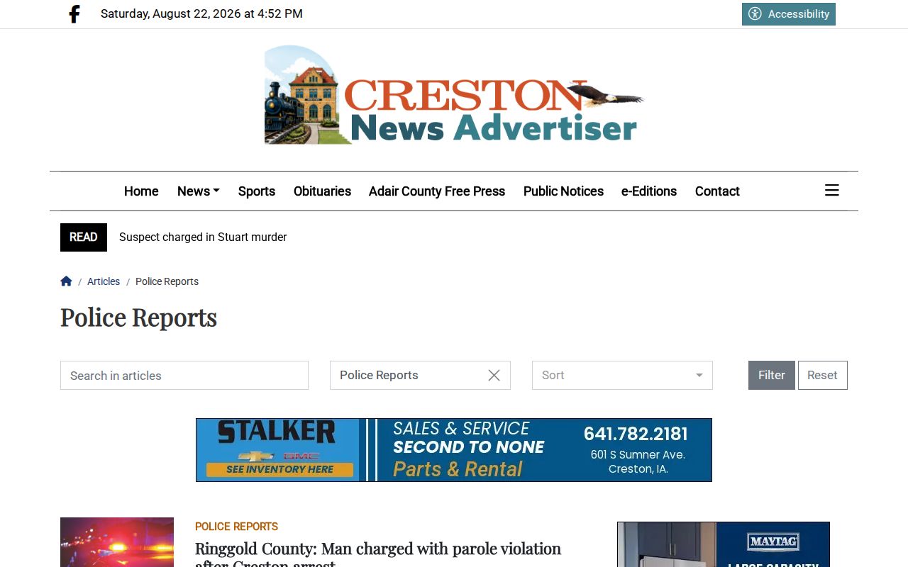 Ringgold County crime news and local police reports page